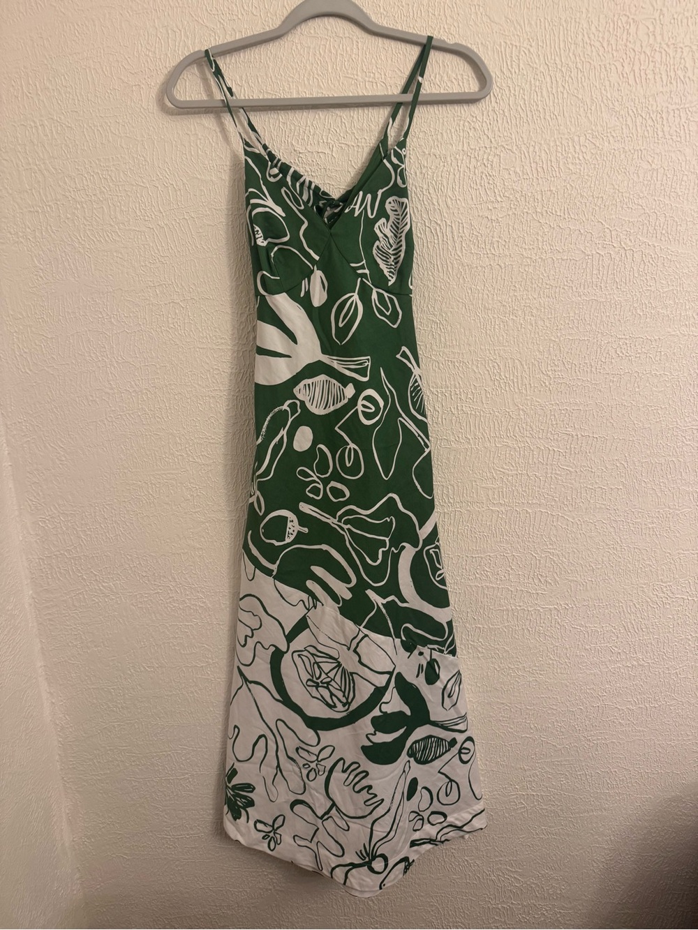 NWT Green and White Floral Slip Maxi Dress - Women's Summer Maxi